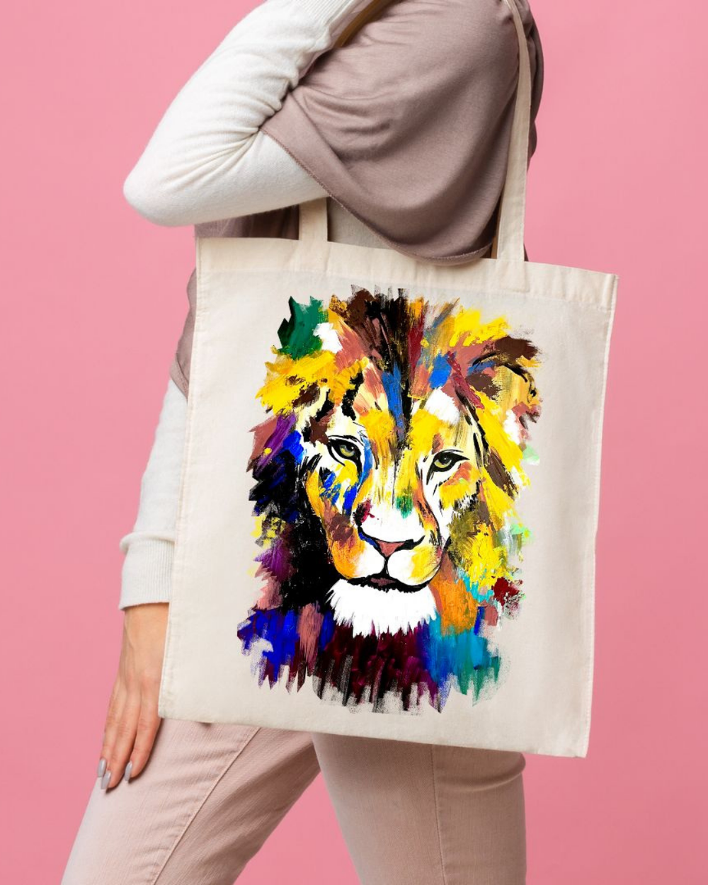 Torba Lew kolorowy | Grafika Magdy Błaszkiewicz
